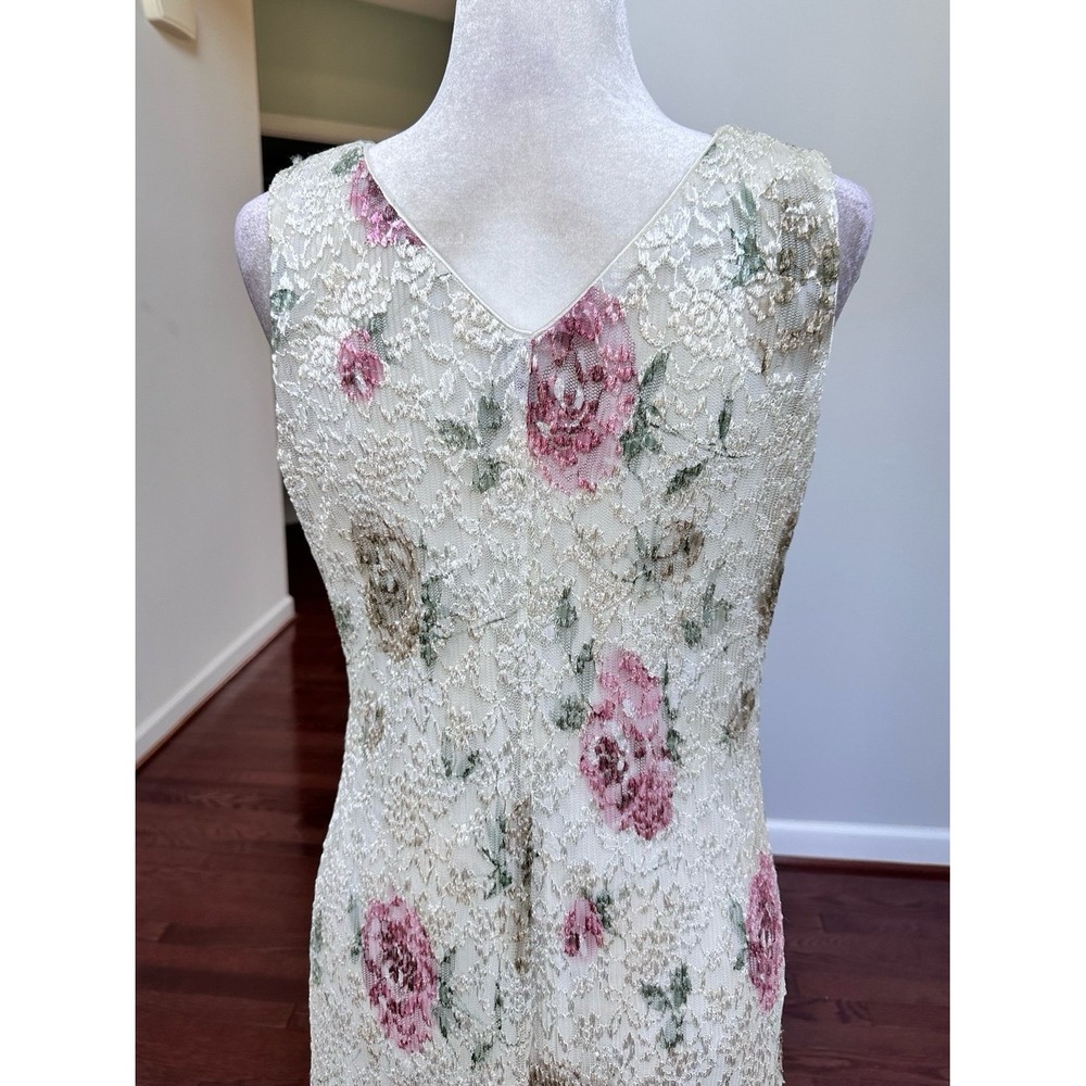 Vintage‎ Y2K 2000s DressBarn CottageCore Valley Girl Coquette Floral Maxi Dress - Picture 6 of 11